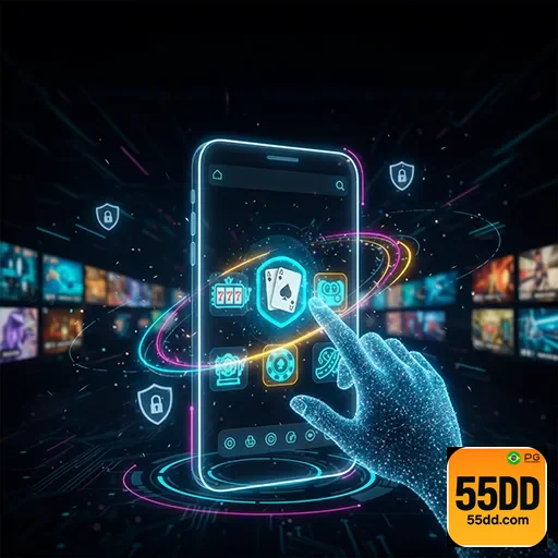 Imagem ilustrativa do aplicativo 55dd, disponível no site 55dd, mostrando funcionalidades e interface moderna.